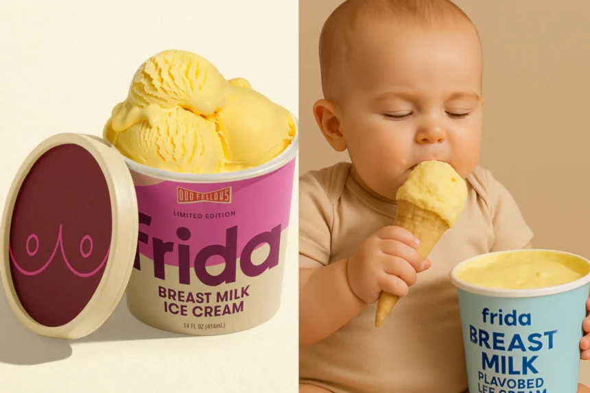 ice cream, breast milk ice cream, frida, how to make breast milk ice cream, breast milk